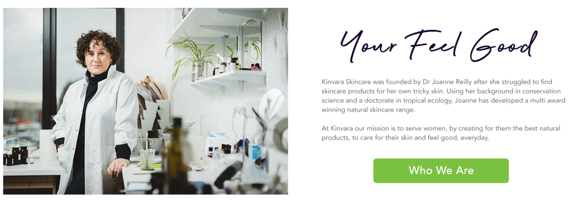 Kinvara Skincare Homepage