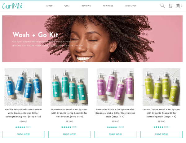 Curlmix Bundle Website Product Page