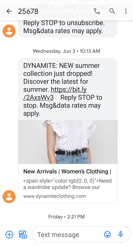 Dynamite SMS example-1