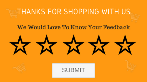 Image asking for review after a purchase