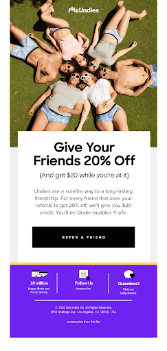 MeUndies Referral 