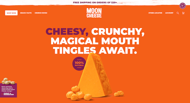 Moon Cheese homepage