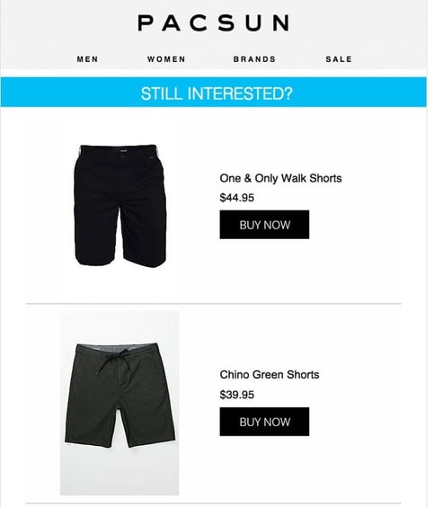 Pacsun product page