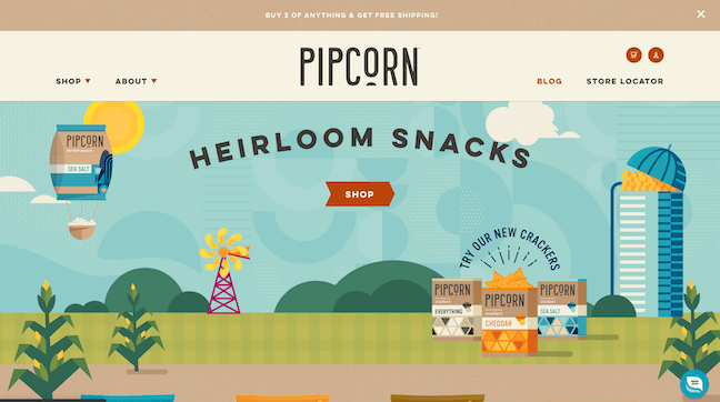 Pipcorn homepage