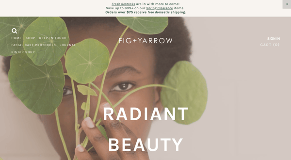 Screenshot of Fig + Yarrow's website