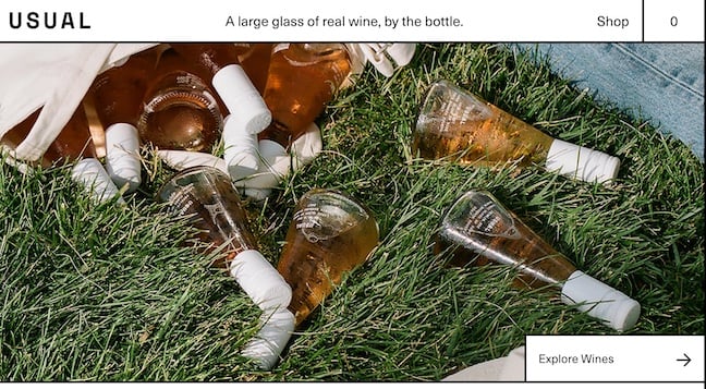 Usual Wines homepage