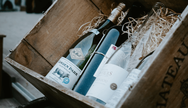 Wine in crate 