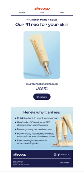 alleyoop - recommendation email