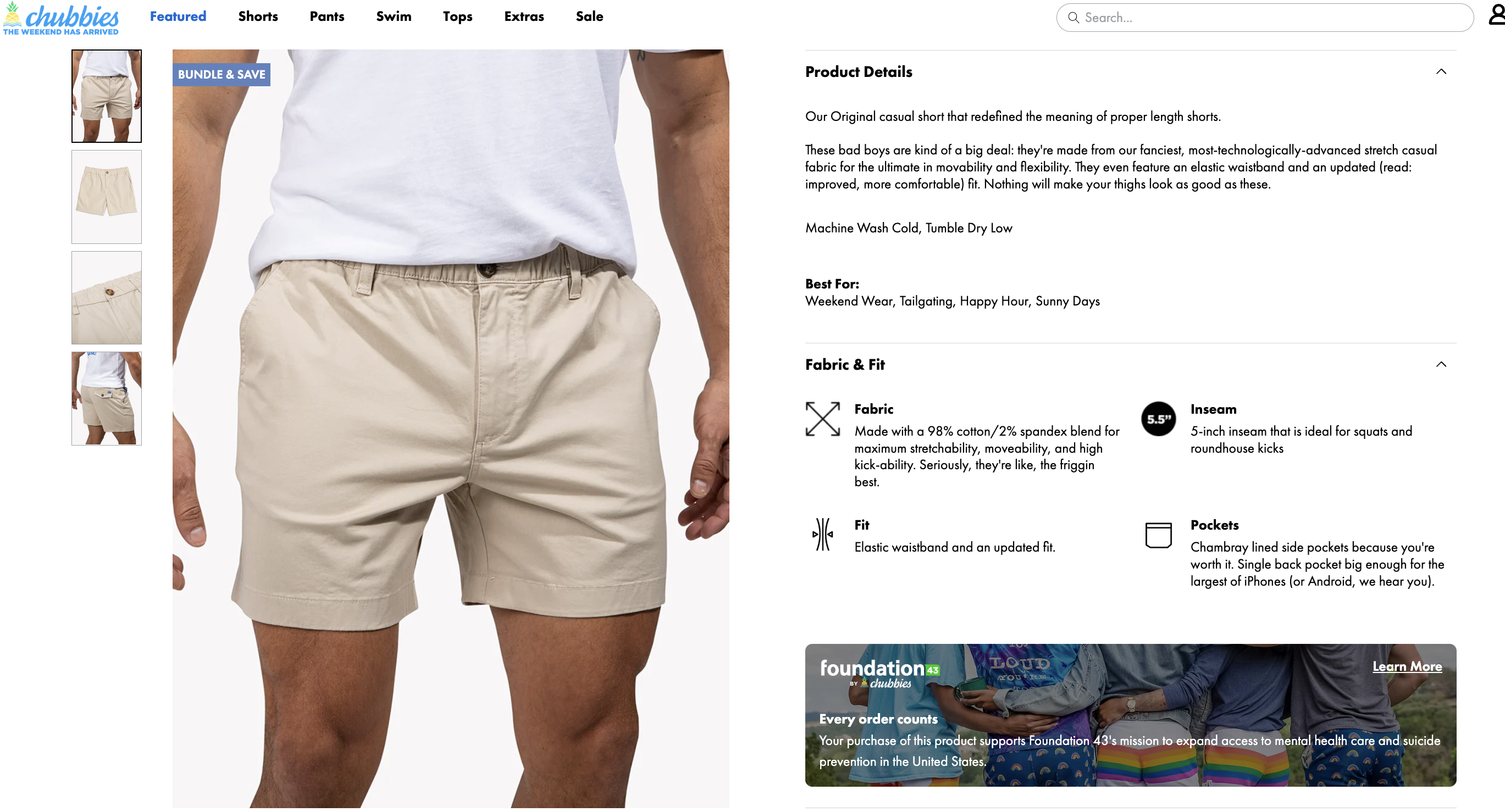 chubbies - product details