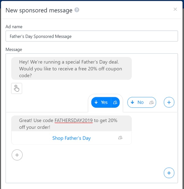 Coupon code facebook ad