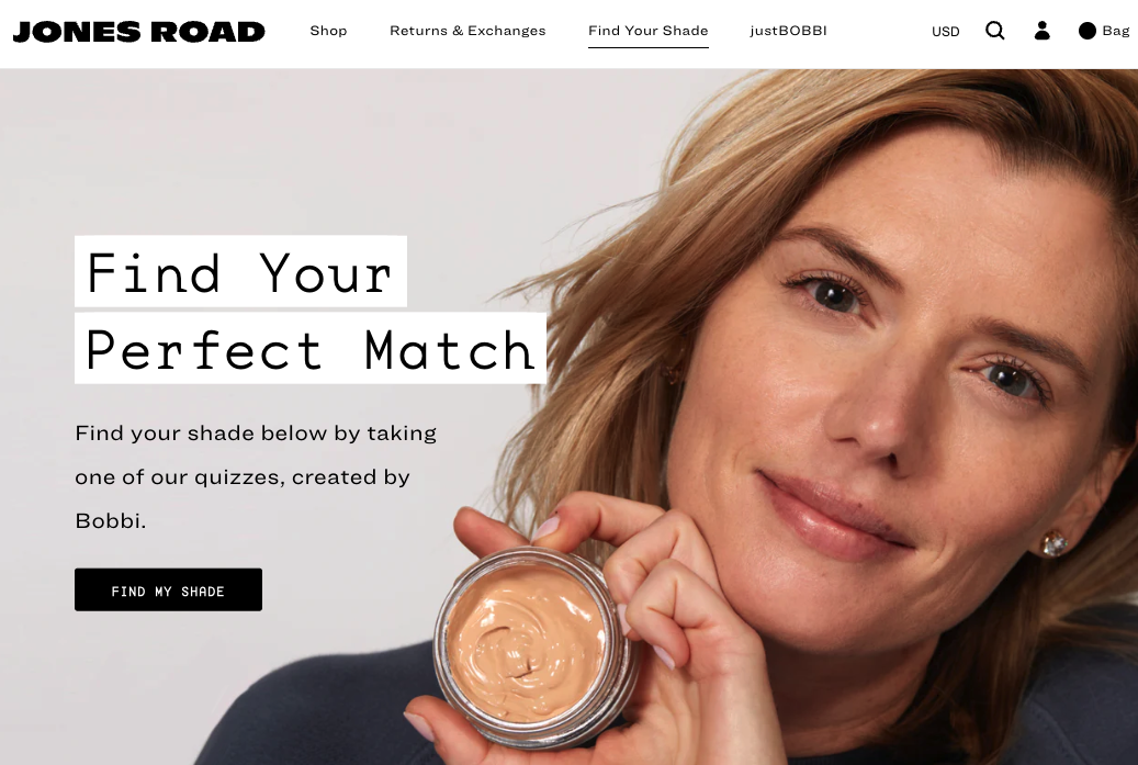 Jones Road Beauty quiz lander