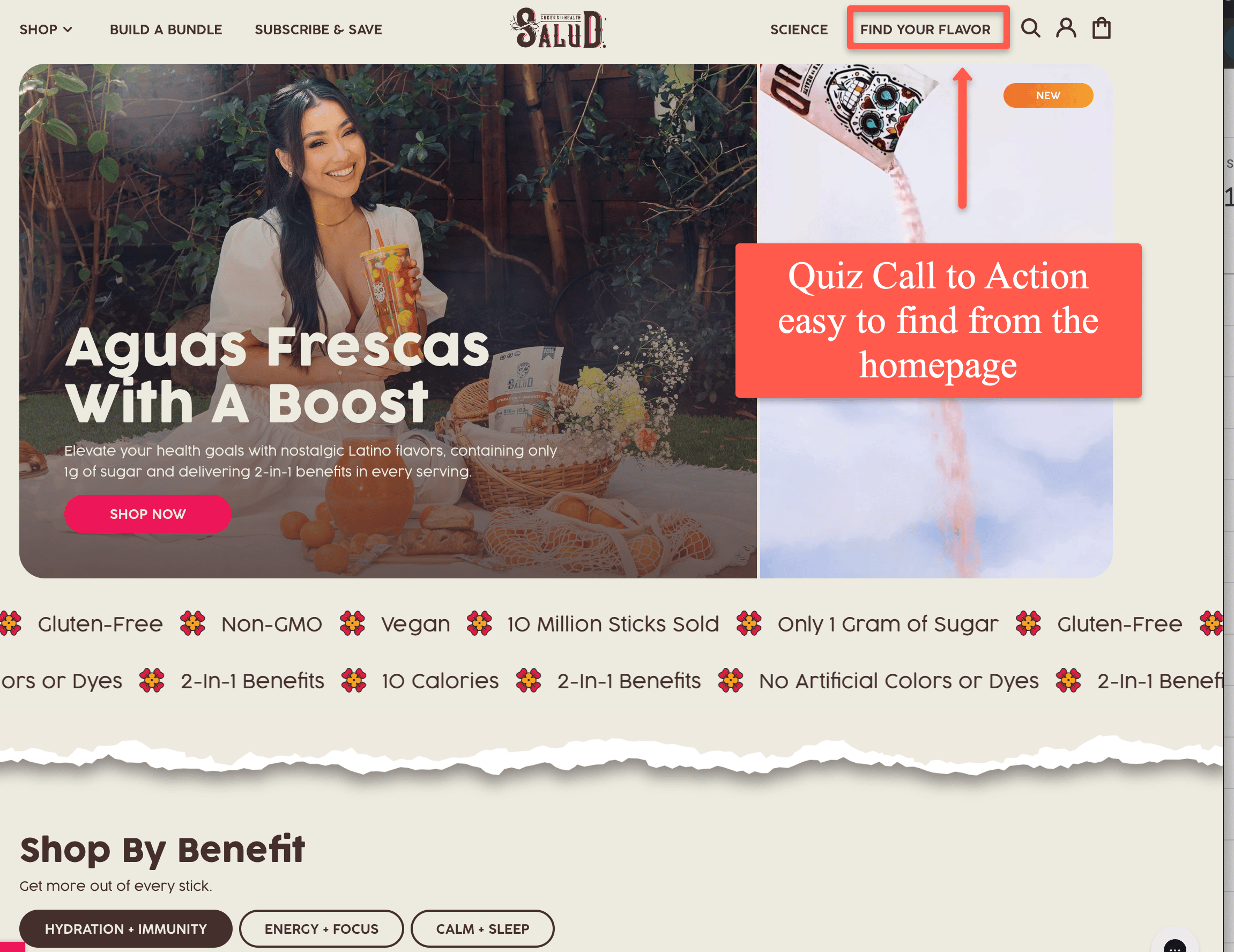salud - quiz homepage