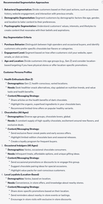 segmentation responses