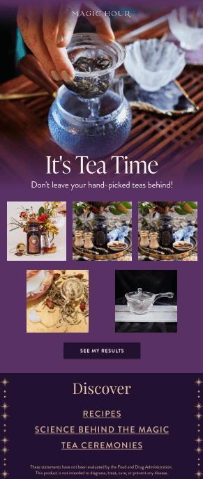 tea time - quiz email