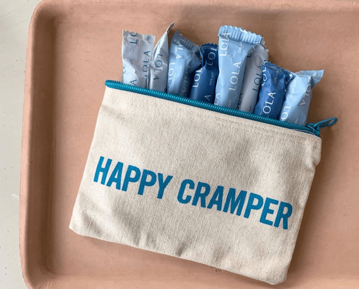 Bag with LOLA tampons that says "Happy Cramper".png