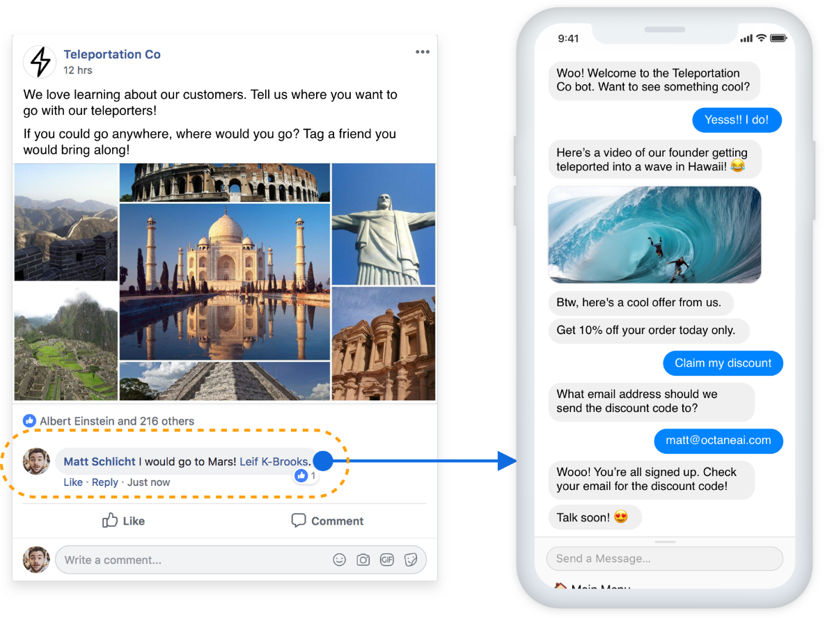 turn facebook comments into marketing opt-ins