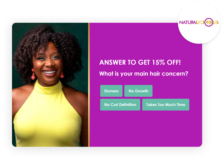 Naturalicious conversational pop-up example